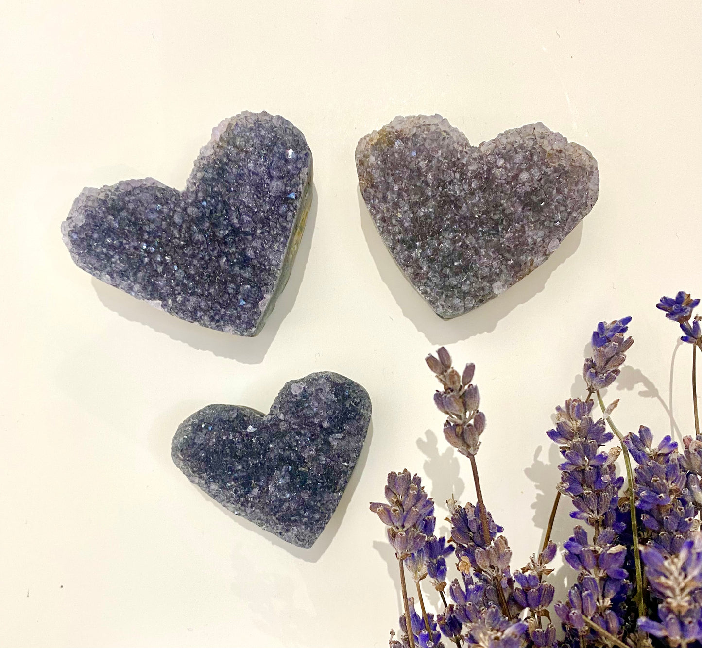 Black Amethyst Druzy Hearts