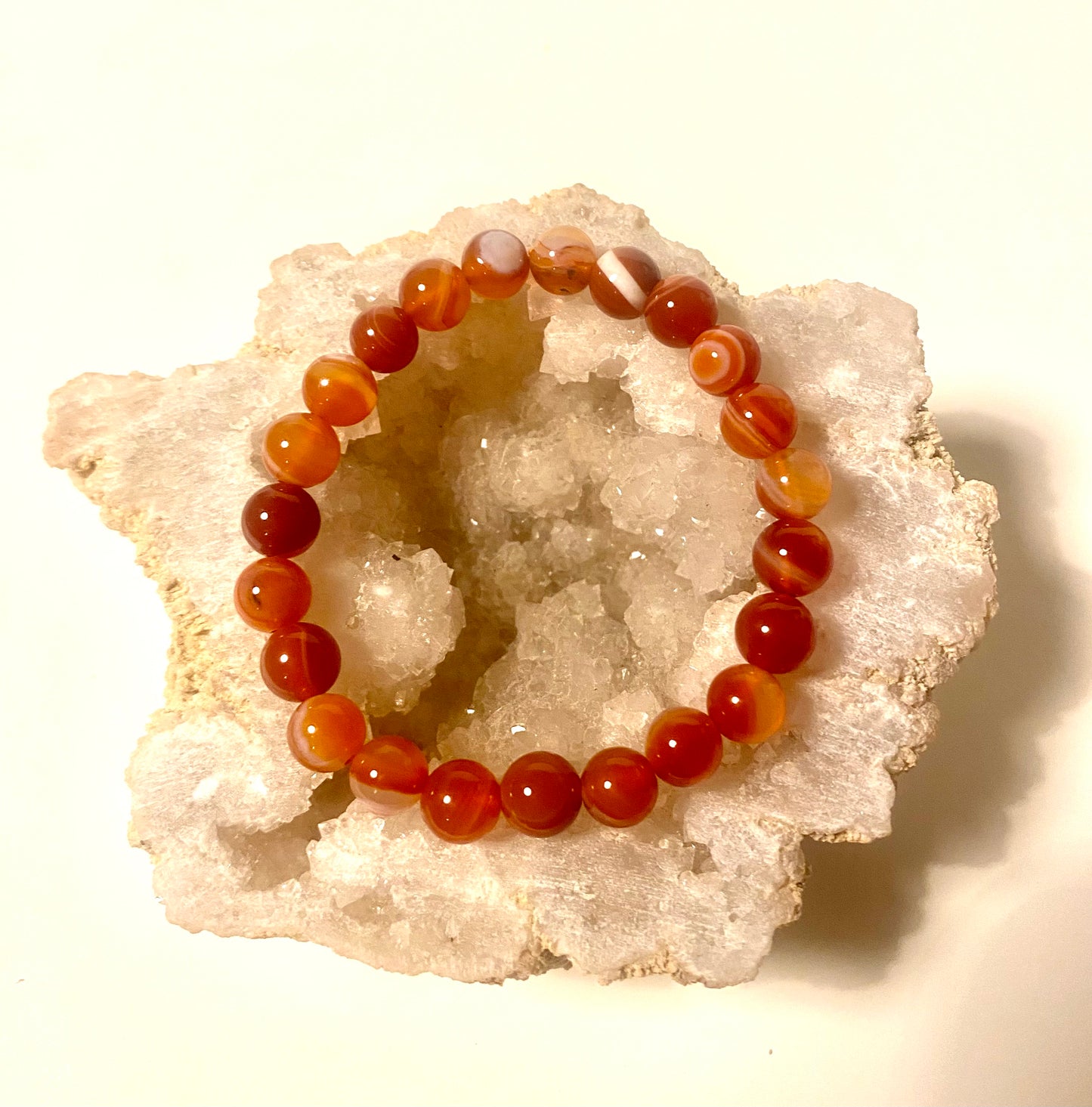 Carnelian 8mm Bead Bracelet