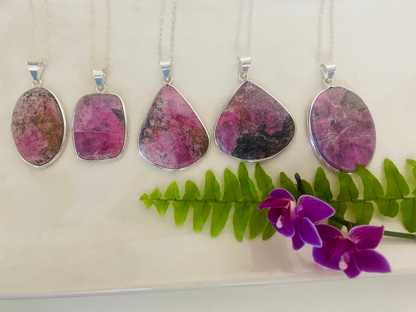 Cobalto Calcite 925 Silver Pendant Necklaces