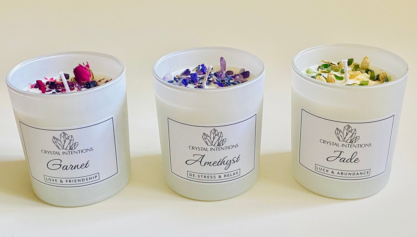Luxury Garnet Crystal Candle
