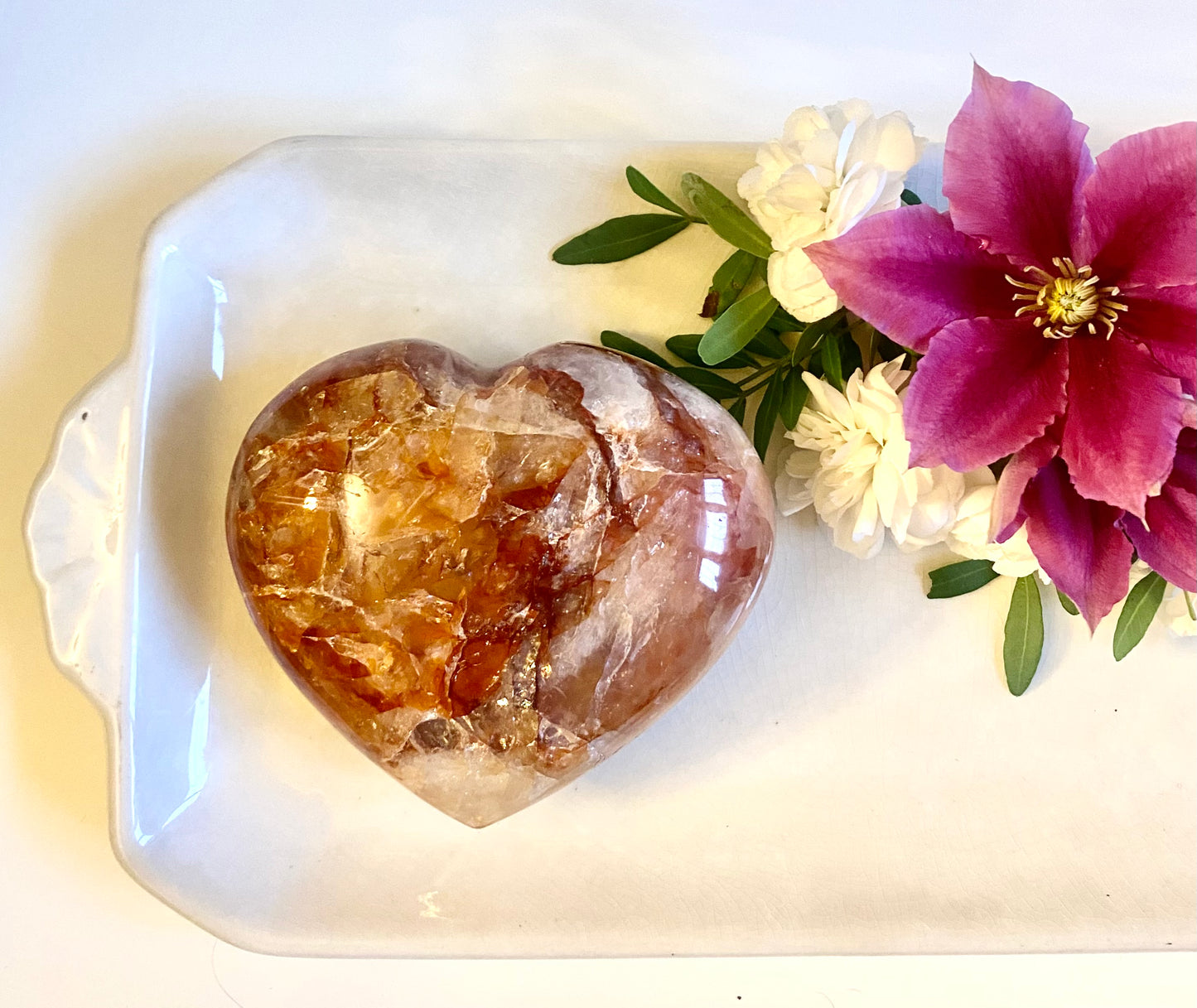Large Fire Quartz Heart