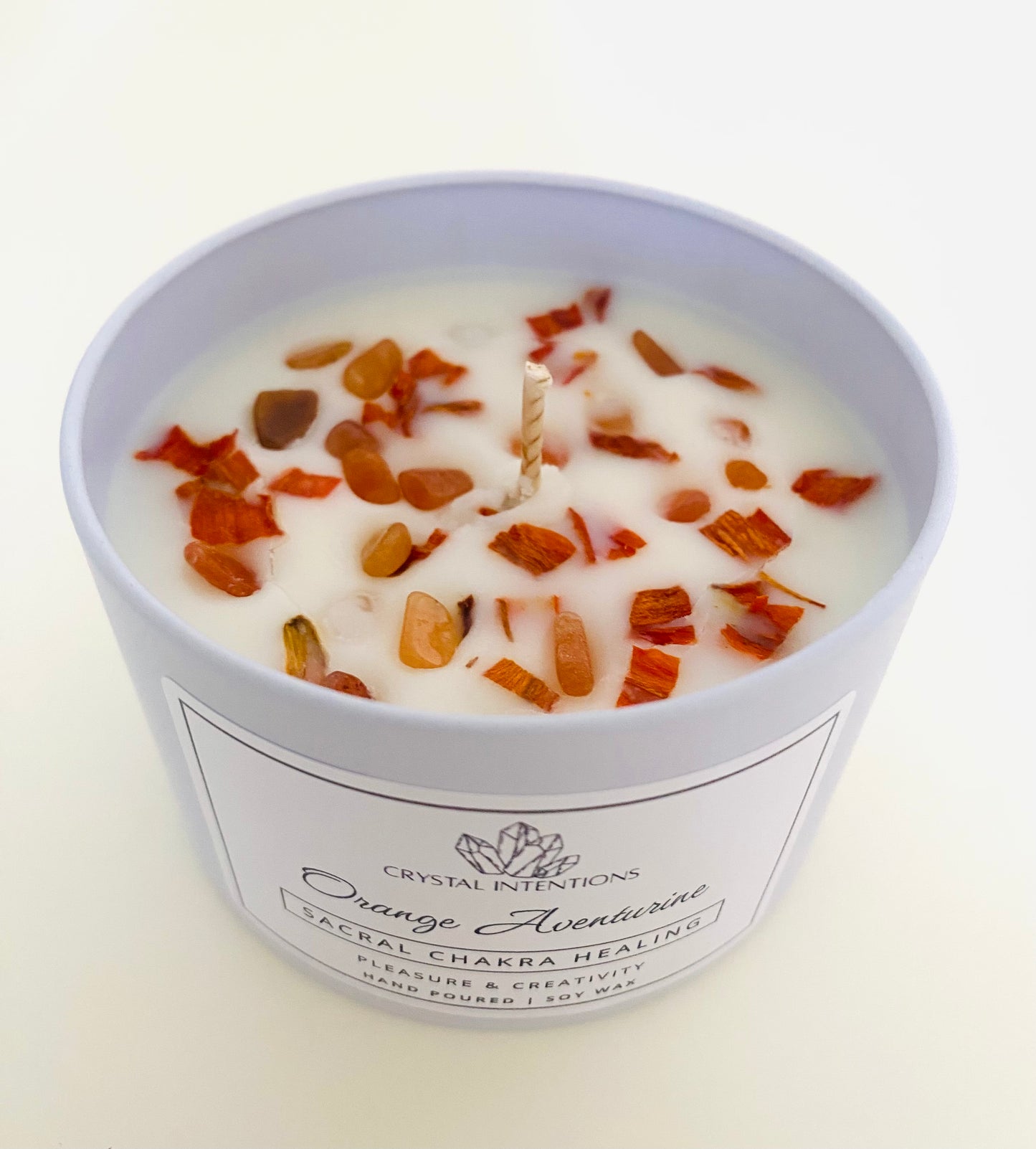 Orange Aventurine Sacral Chakra Healing Crystal Candle