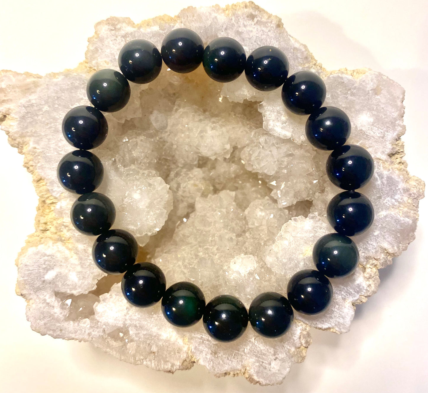 Rainbow Obsidian 8mm Bead Bracelet - Crystal Intentions