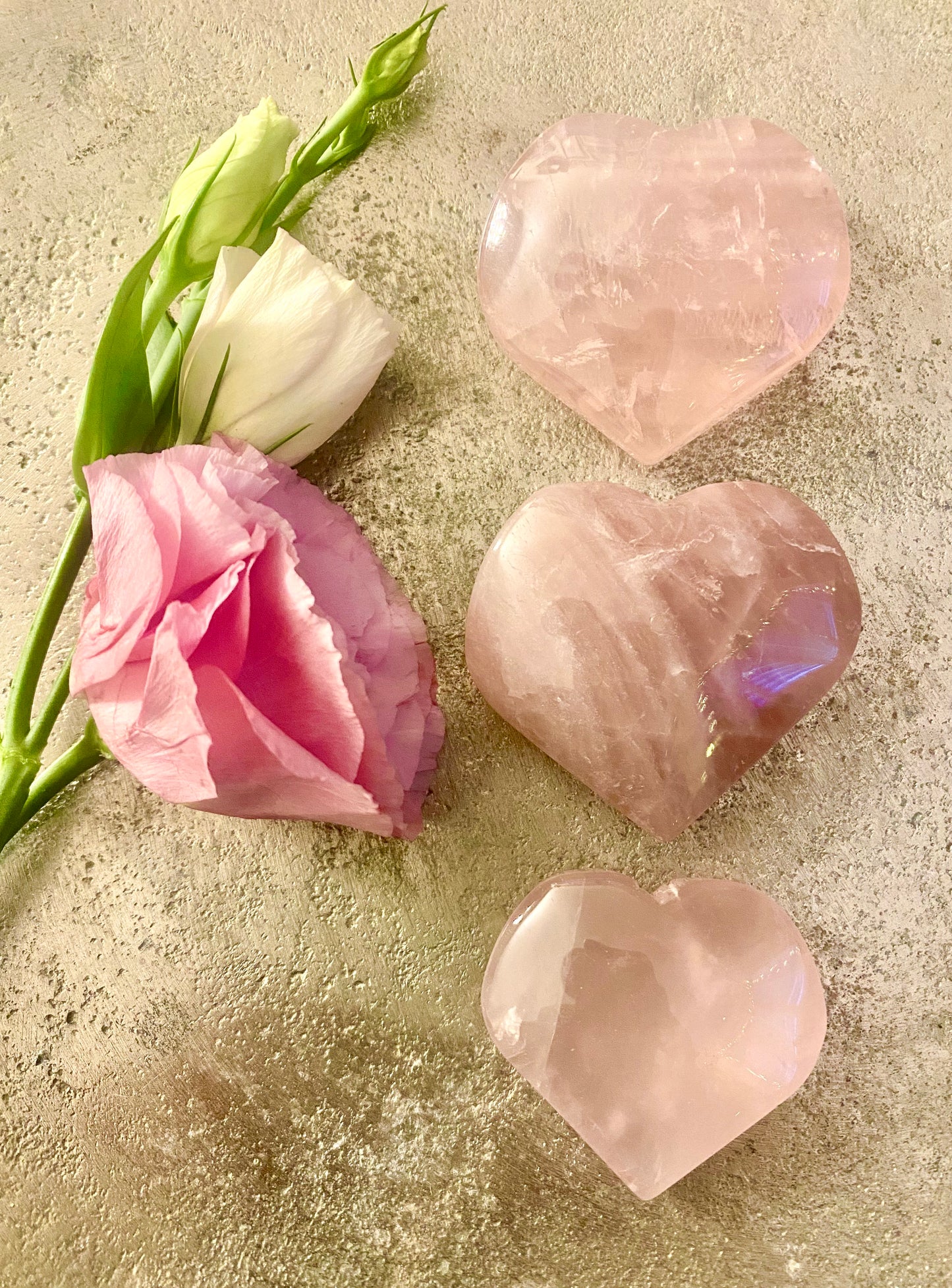 Rose Quartz Crystal Hearts