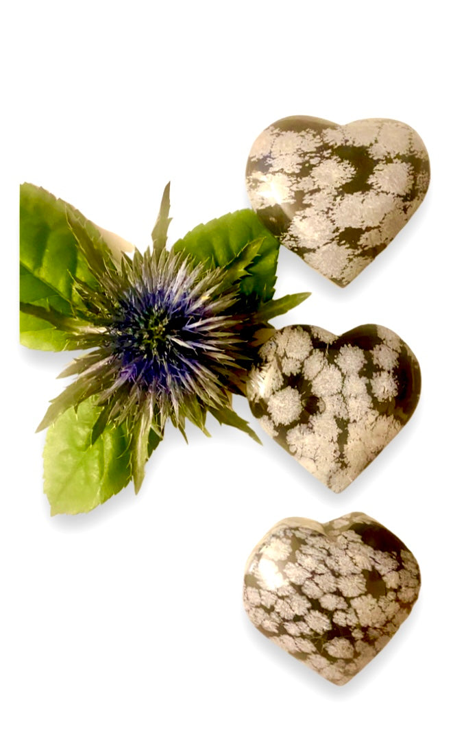Snowflake Obsidian Hearts
