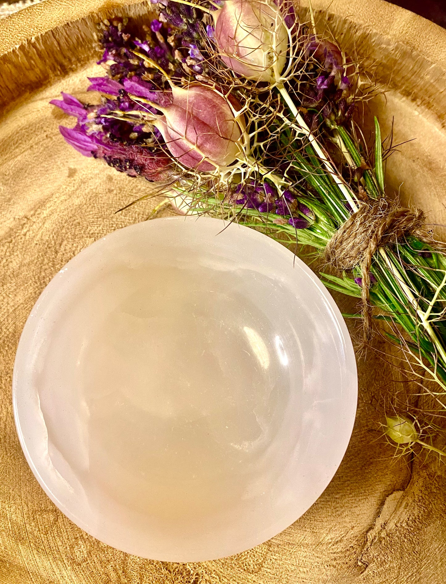 Strawberry Calcite 99mm Bowl - Crystal Intentions