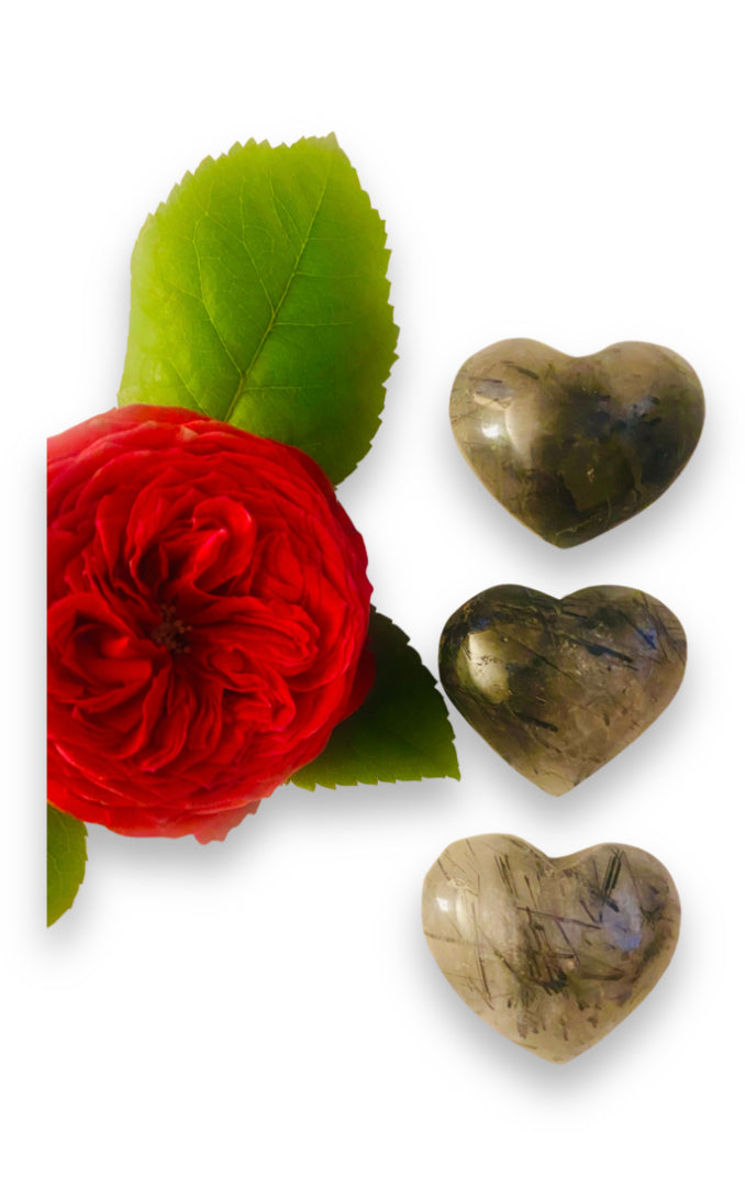 Tourmaline in Quartz Hearts