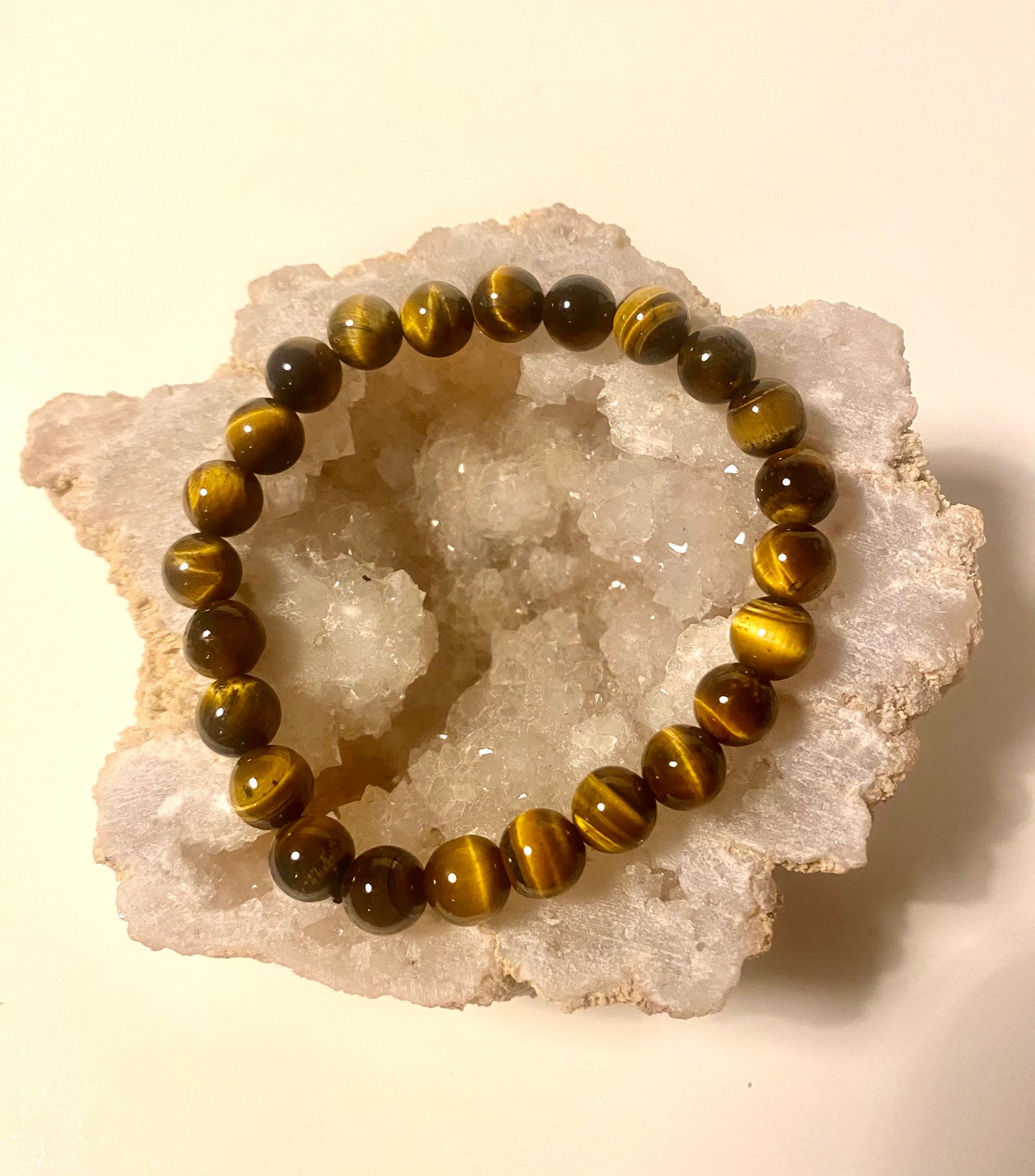 Yellow Tigers Eye 8mm Bead Bracelet