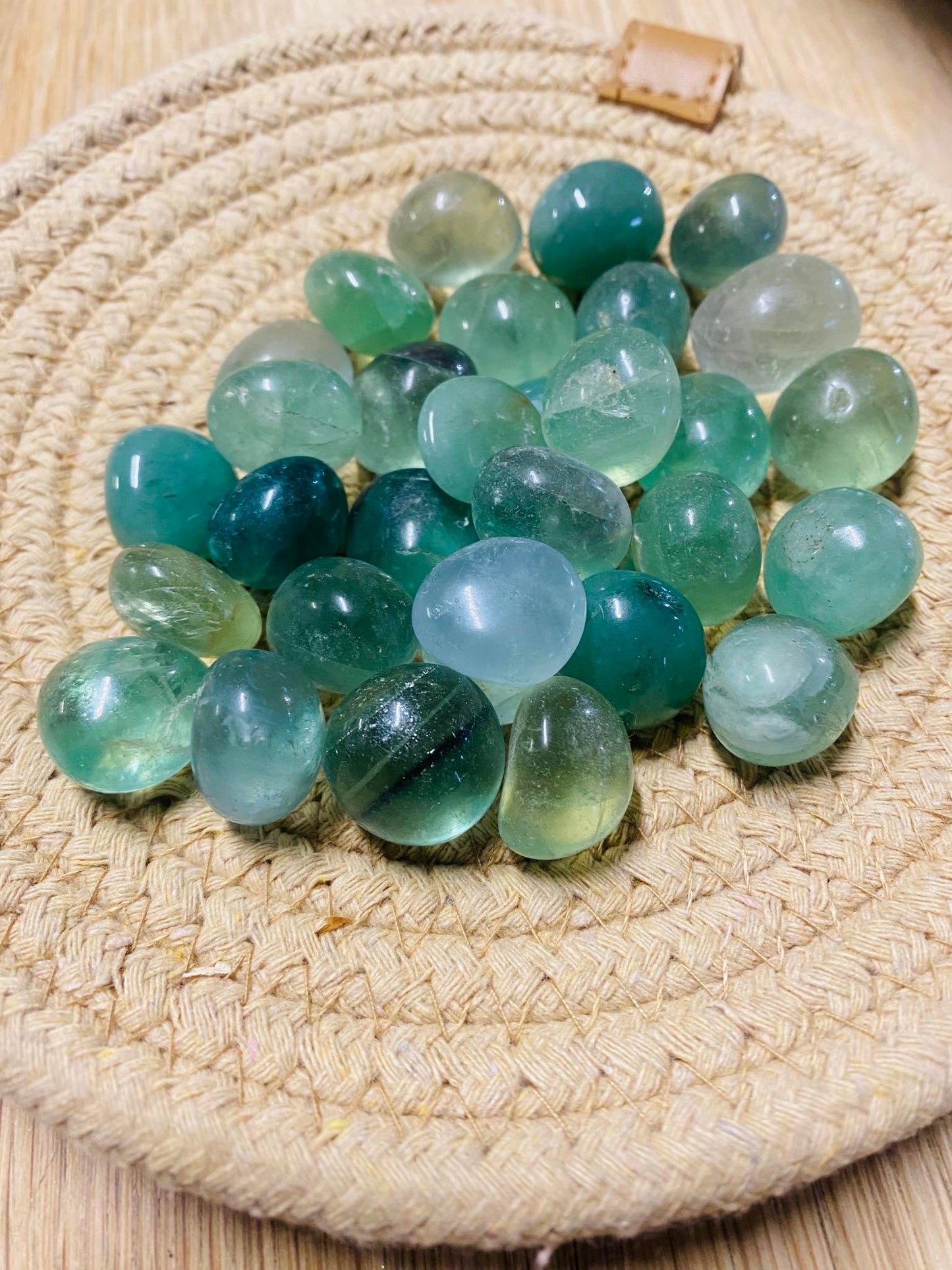 Green Fluorite Tumble Stones