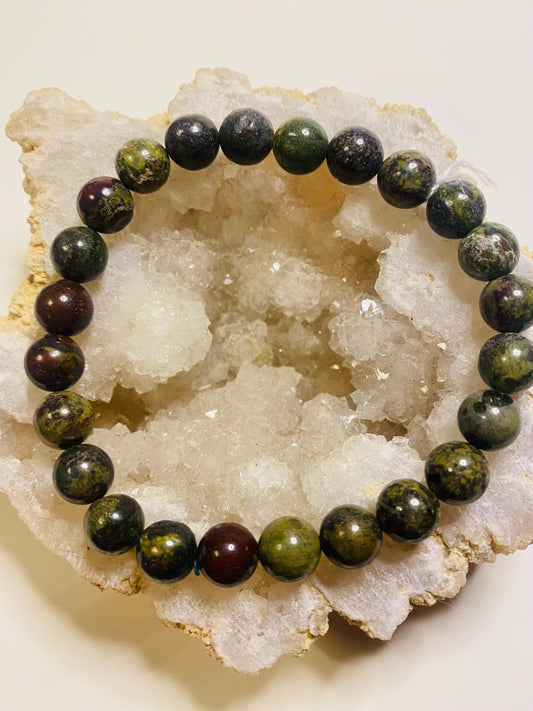 African blood stone bead bracelet crystal healing