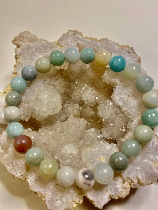 Amazonite 8mm Bead Bracelet - Crystal Intentions