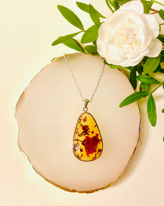 Amber and 925 Silver Necklace