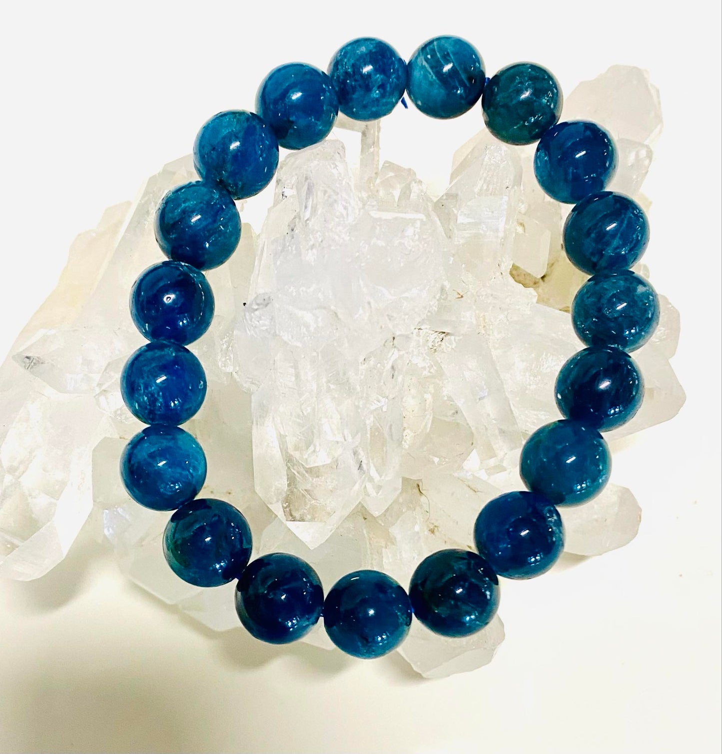 Blue Apatite 8mm Bead Bracelet