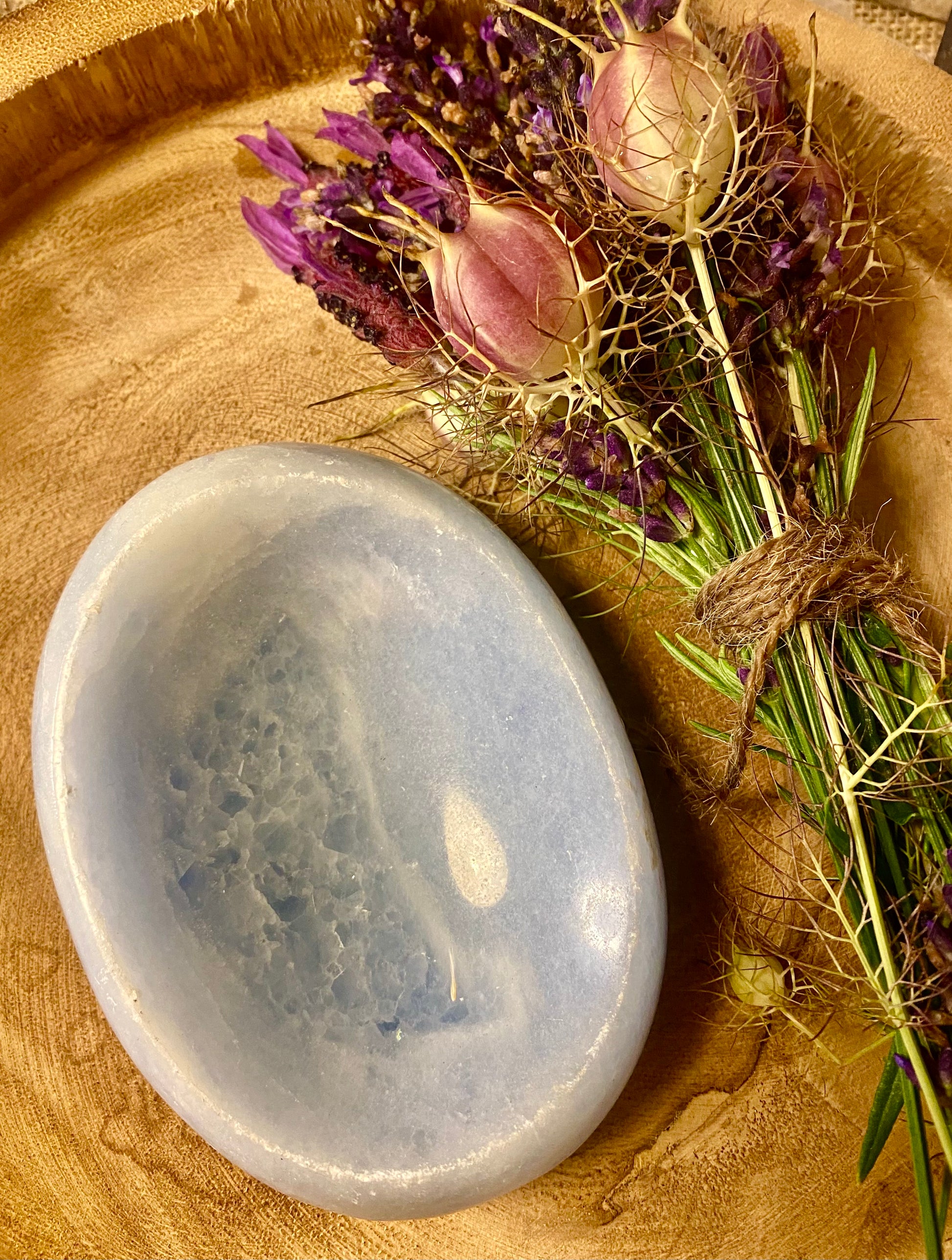 Blue Calcite 125mm Bowl - Crystal Intentions