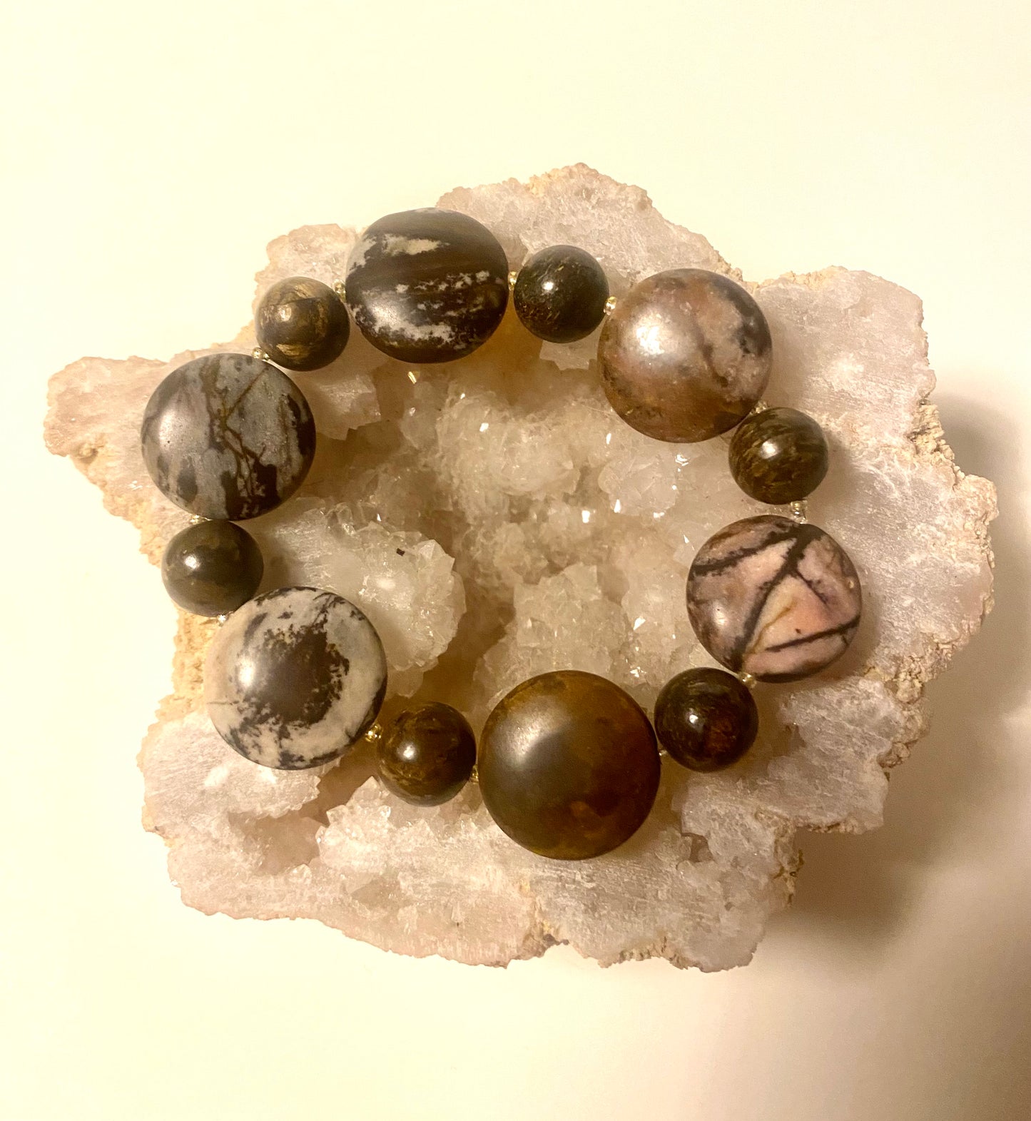 Botswana Agate Circle Bead Bespoke Bracelet