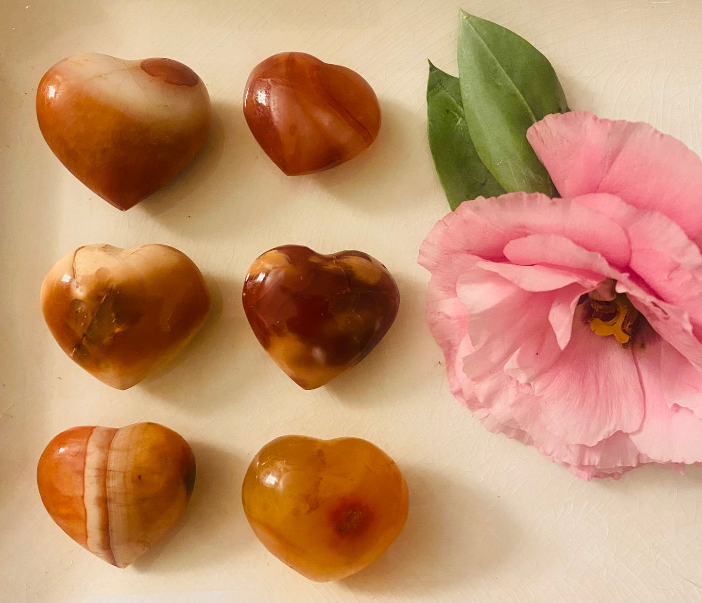 Carnelian Crystal Hearts