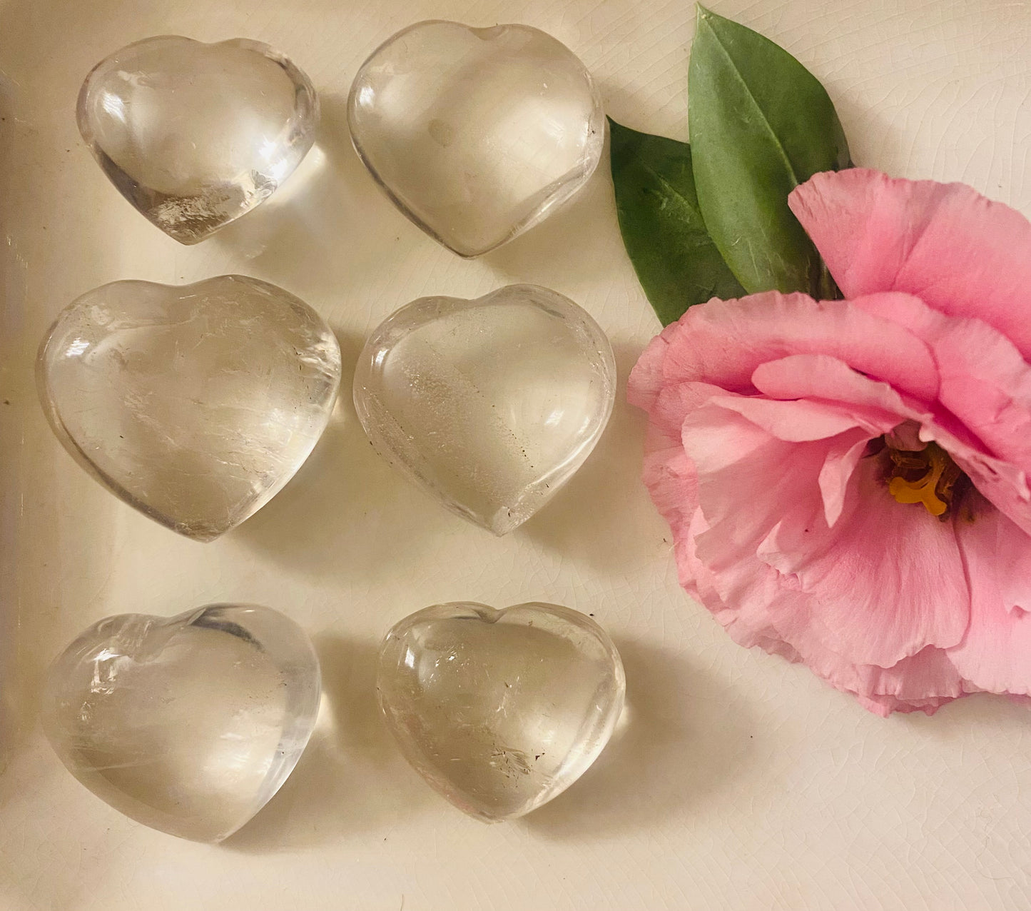 Clear Quartz Crystal Hearts