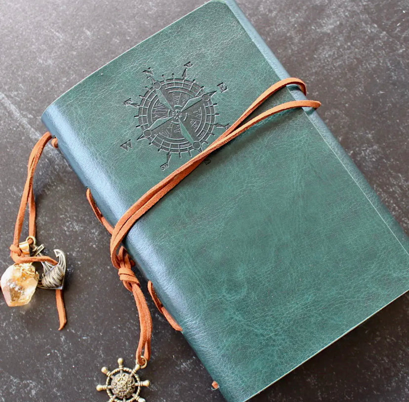 Leather and Crystal Charm Notebooks