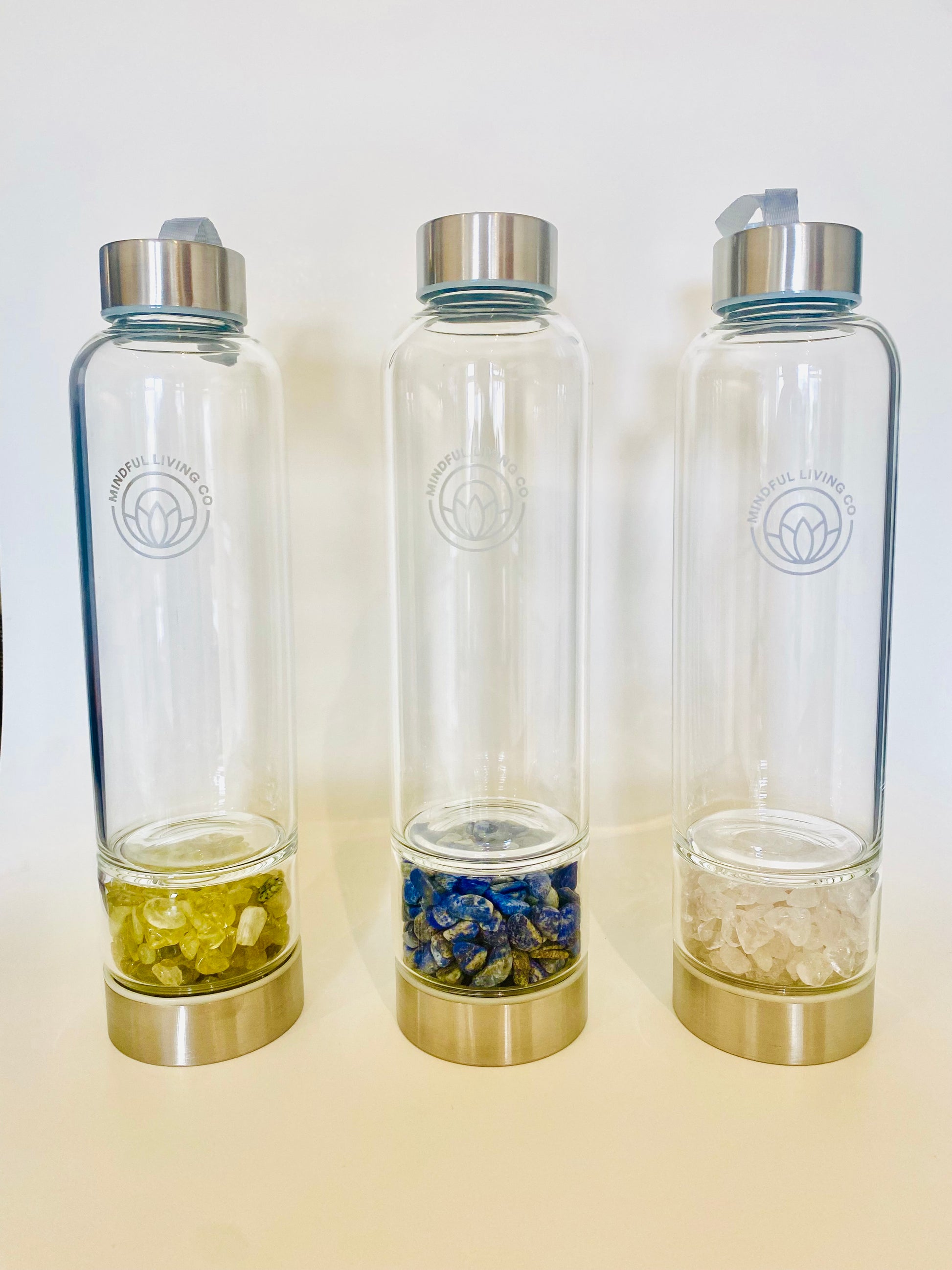 3 crystal water bottles from Crystal Intentions