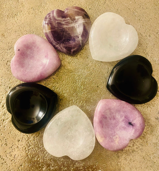 Crystal Heart Shaped Worry Stones