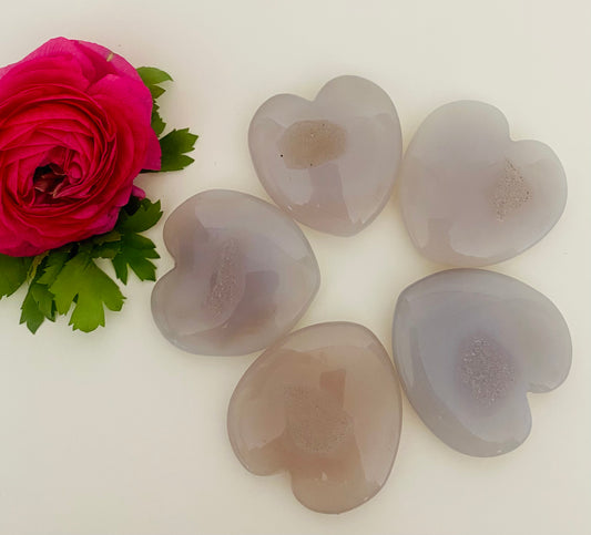 Druzy Agate Hearts