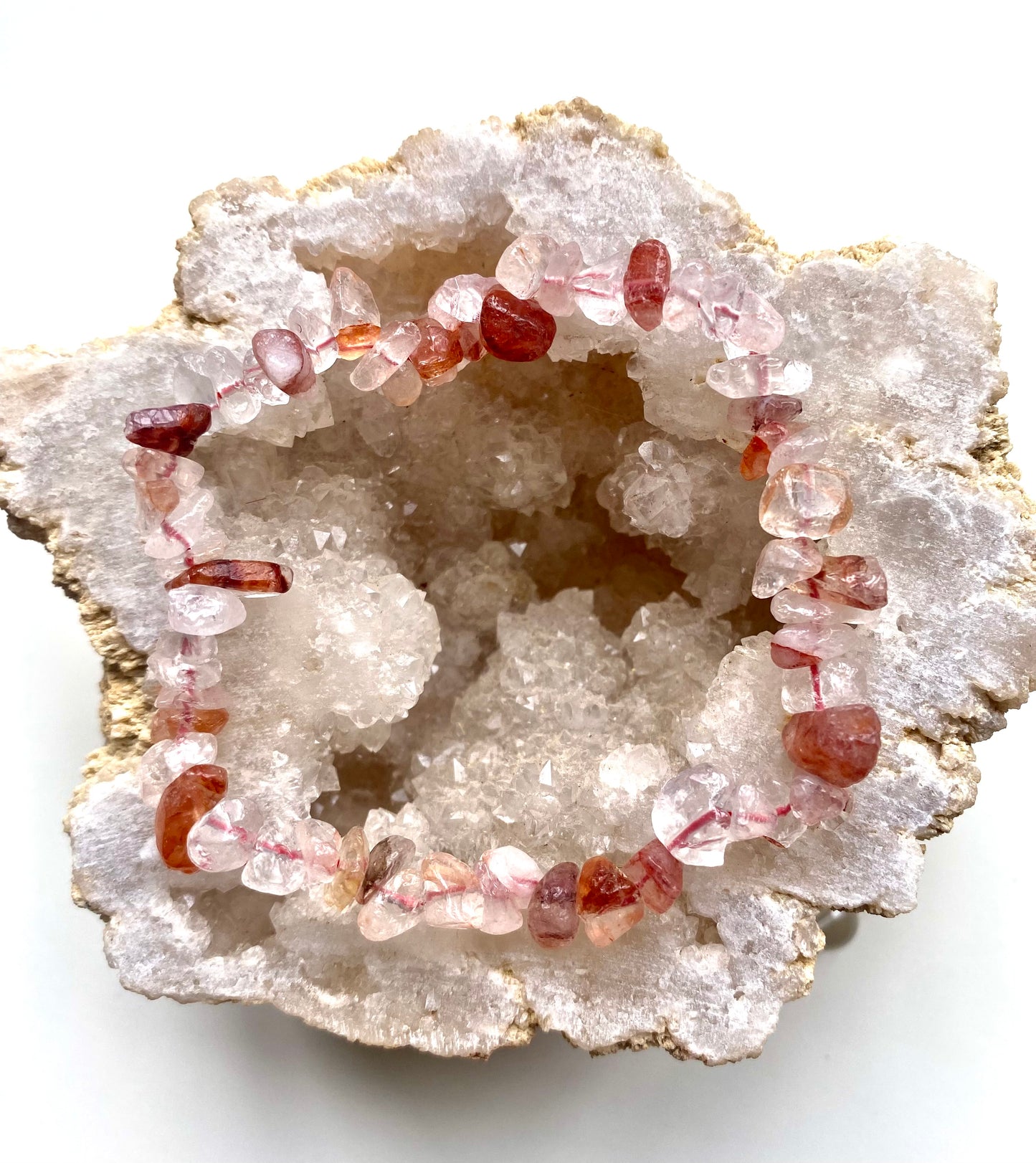 Fire Quartz Chip Bracelet