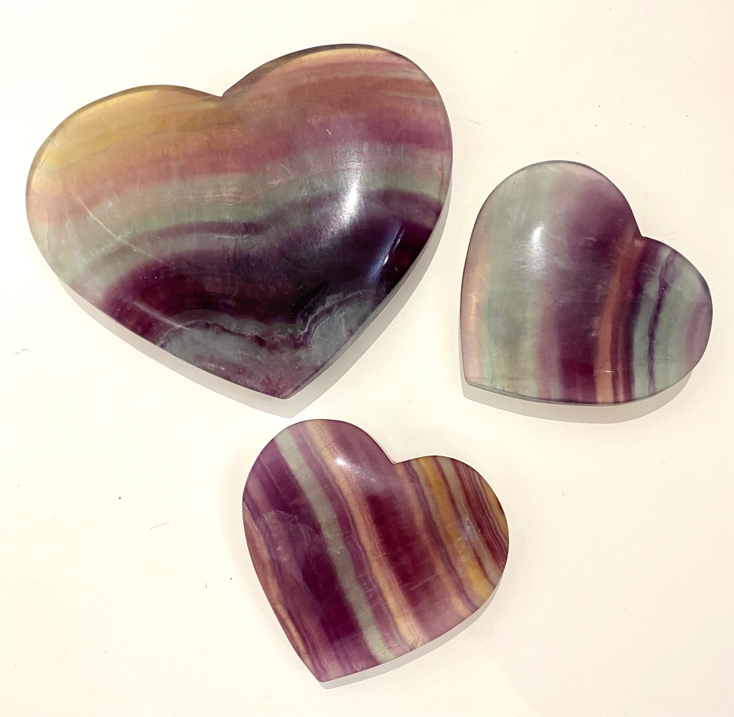 Large Fluorite Hearts