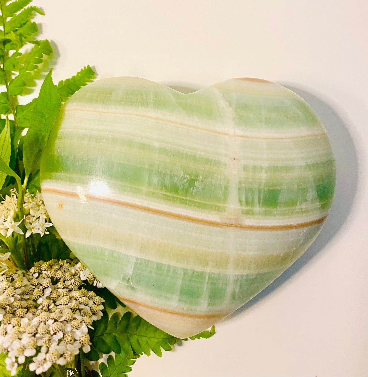 Giant Green Calcite Heart