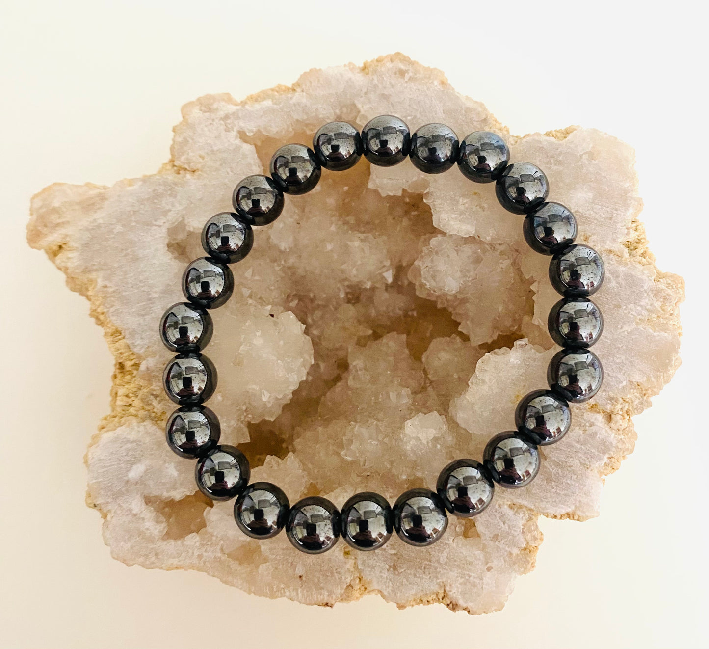 Hematite 8mm Crystal Bracelet