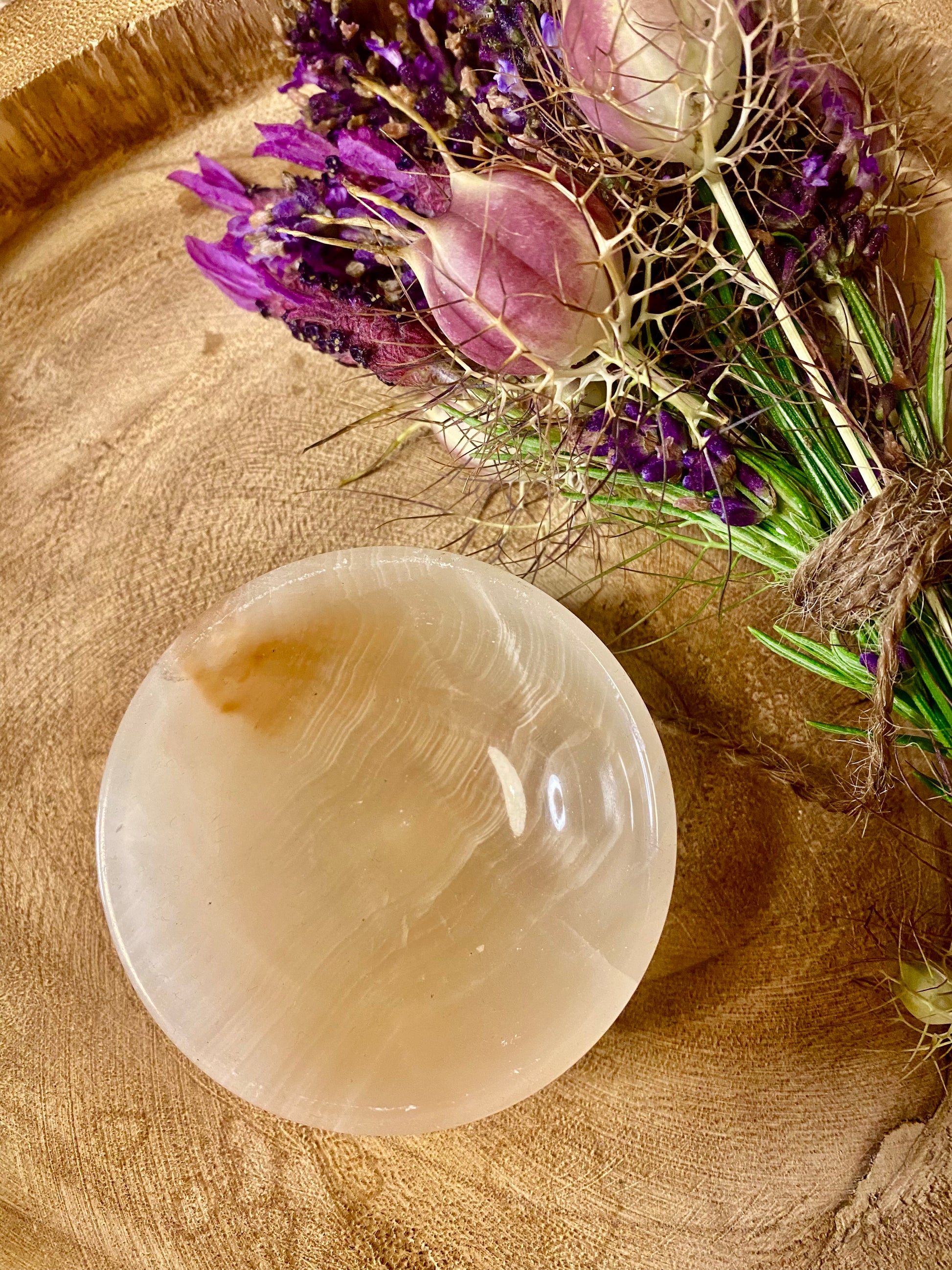 Honey Calcite 75mm Bowl - Crystal Intentions