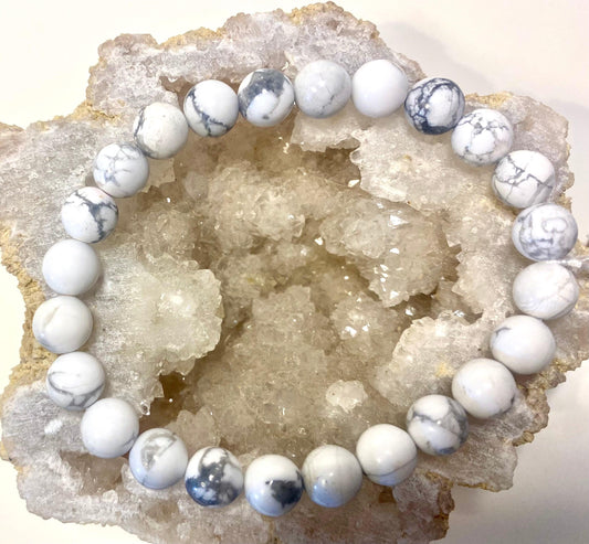 Howlite 8mm Bead Bracelet - Crystal Intentions