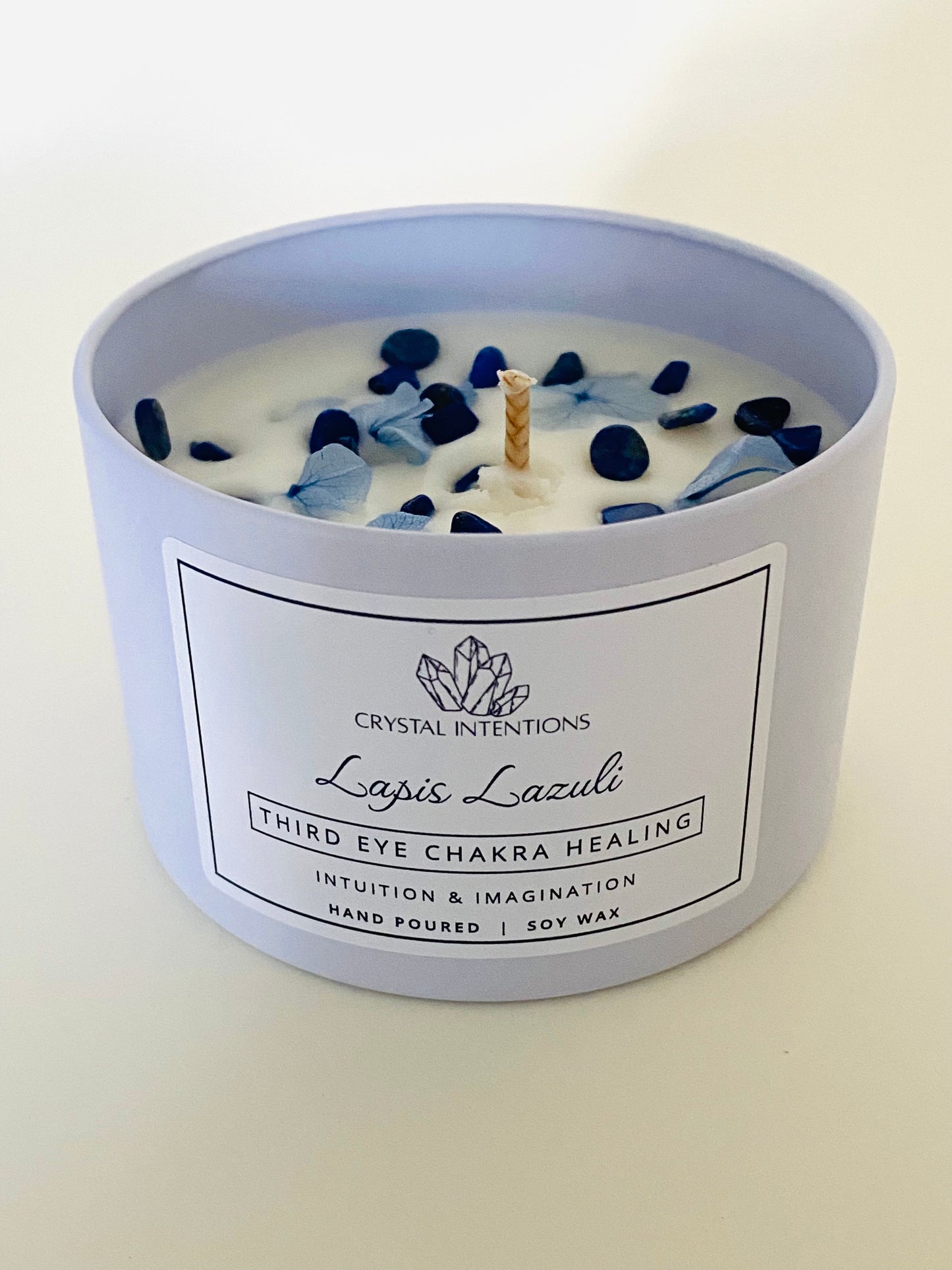 Lapis Lazuli Third Eye Chakra Healing Crystal Candle