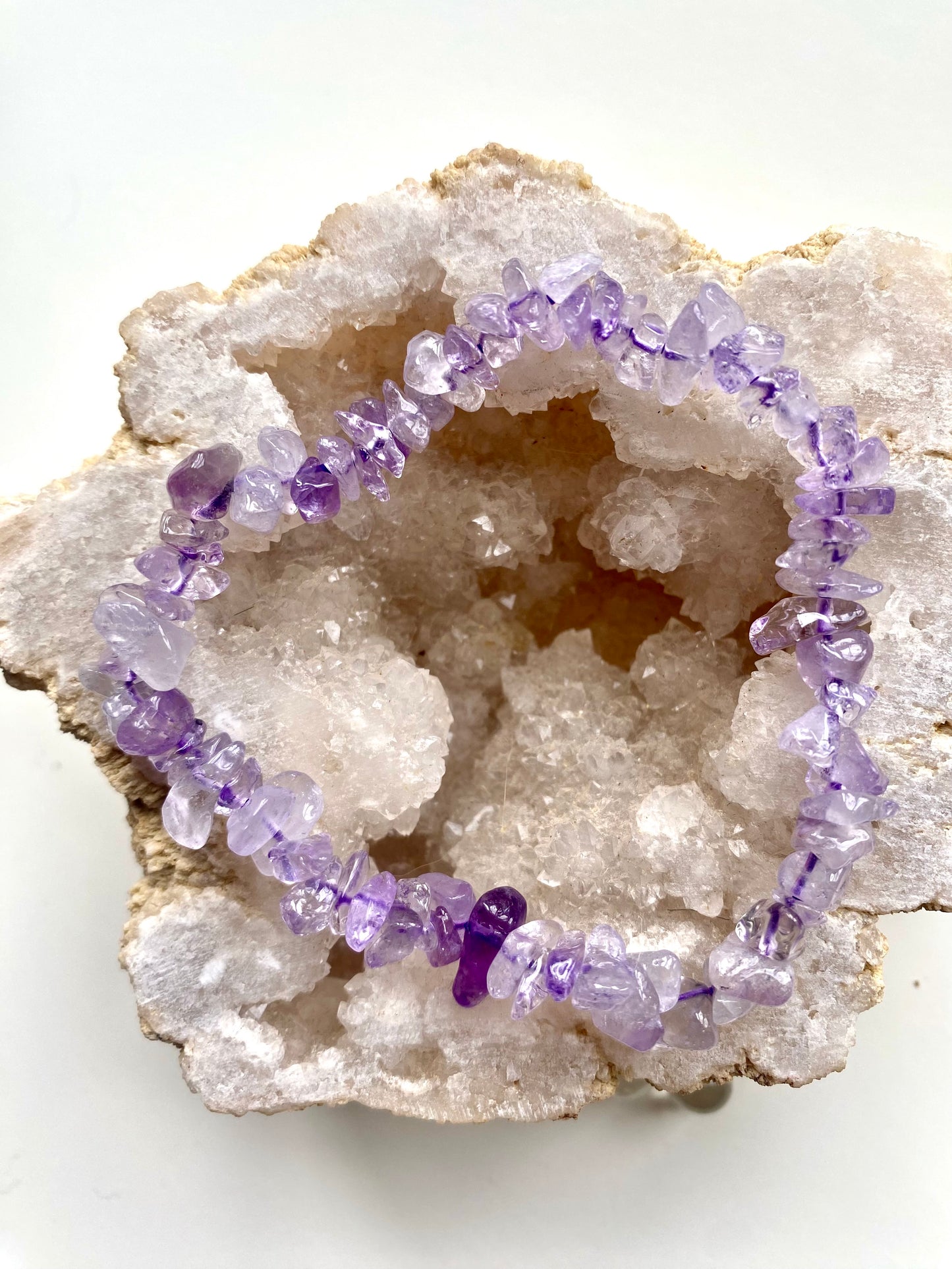 Lavender Amethyst Chip Bracelet