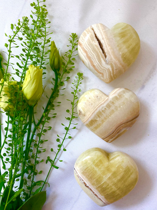 Pineapple Calcite Crystal Hearts