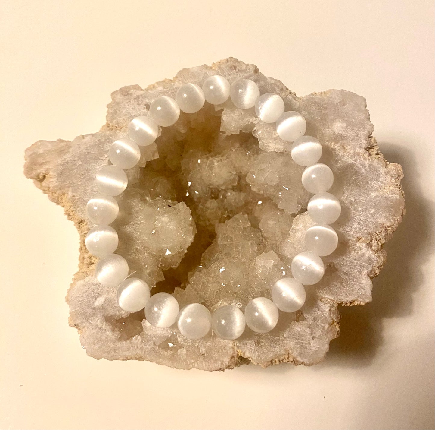 Selenite 8mm Bead Bracelet