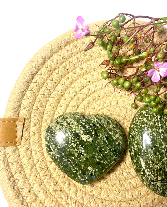 Serpentine  Heart and Palm Stone