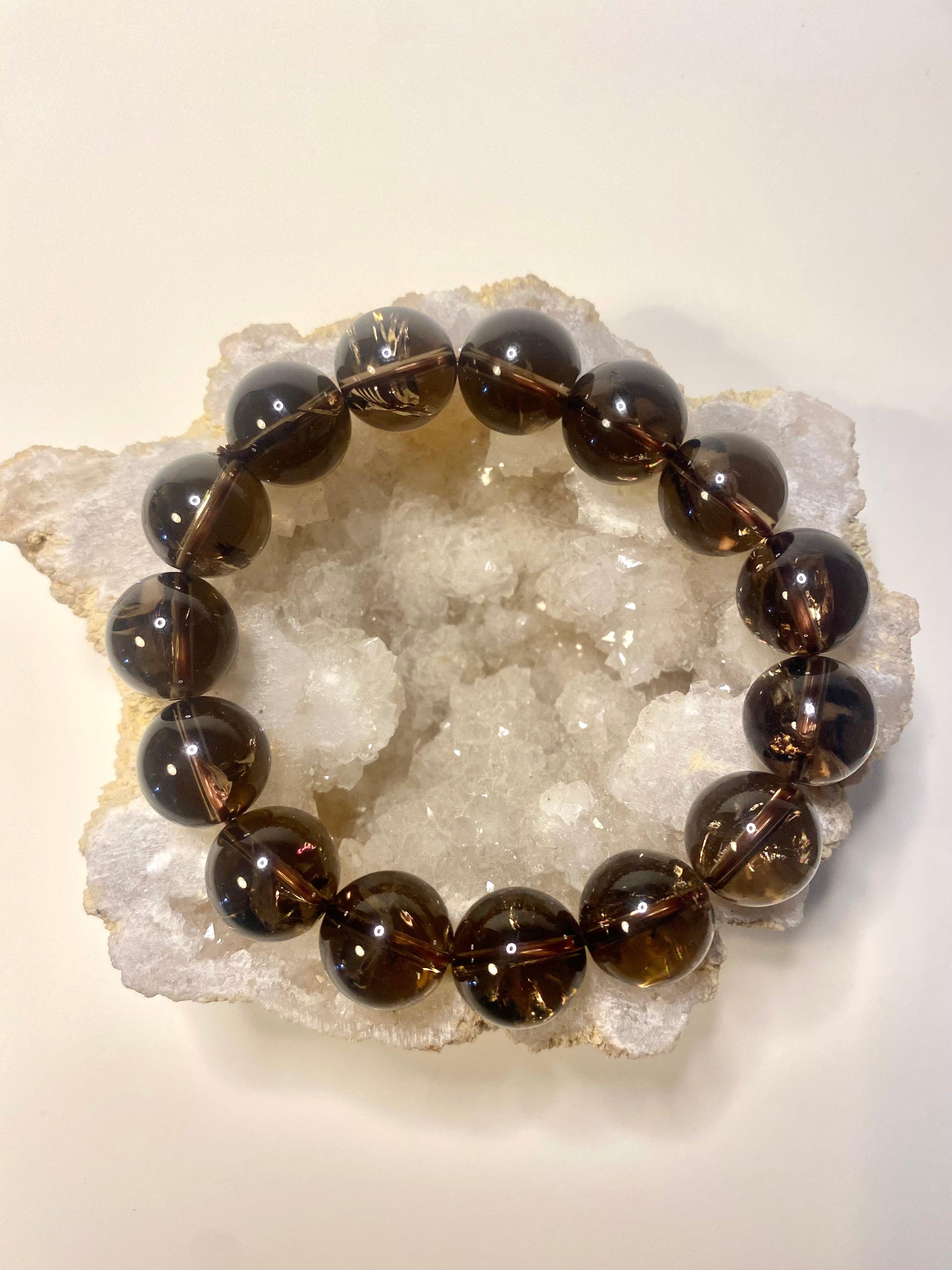 Smoky quartz hot sale bead bracelet