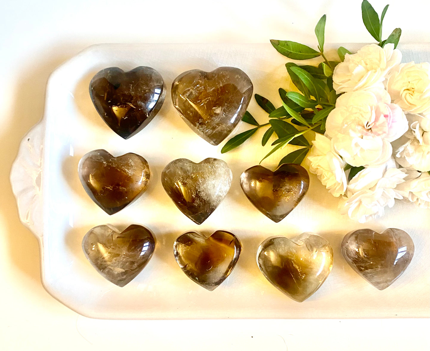 Smokey Quartz Hearts