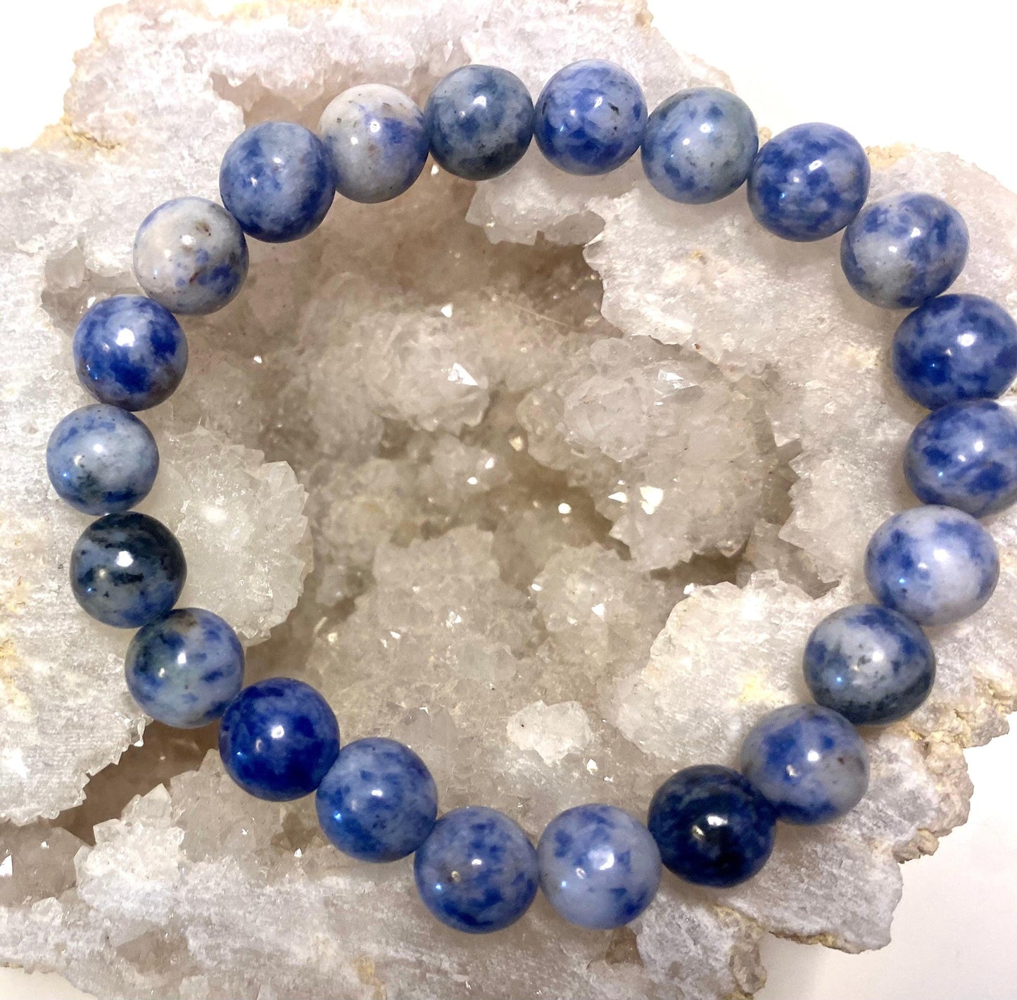 Sodalite 8mm Bead Bracelet - Crystal Intentions